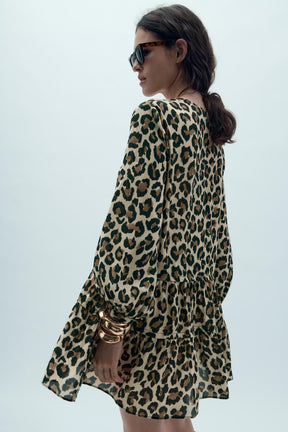 VESTIDO ESTAMPADO ANIMAL PRINT ZW COLLECTION