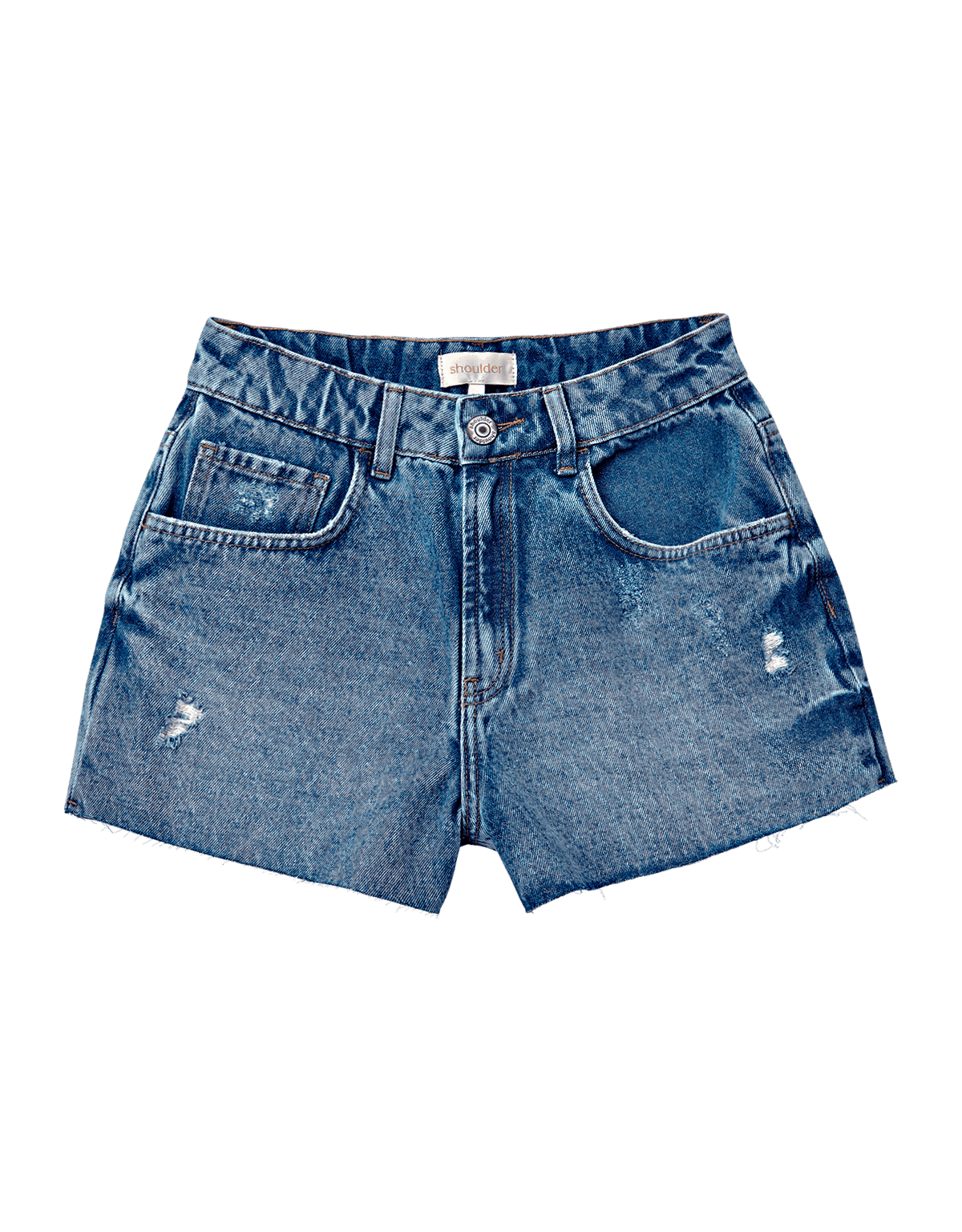 Shorts Jeans Médio Barra à Fio