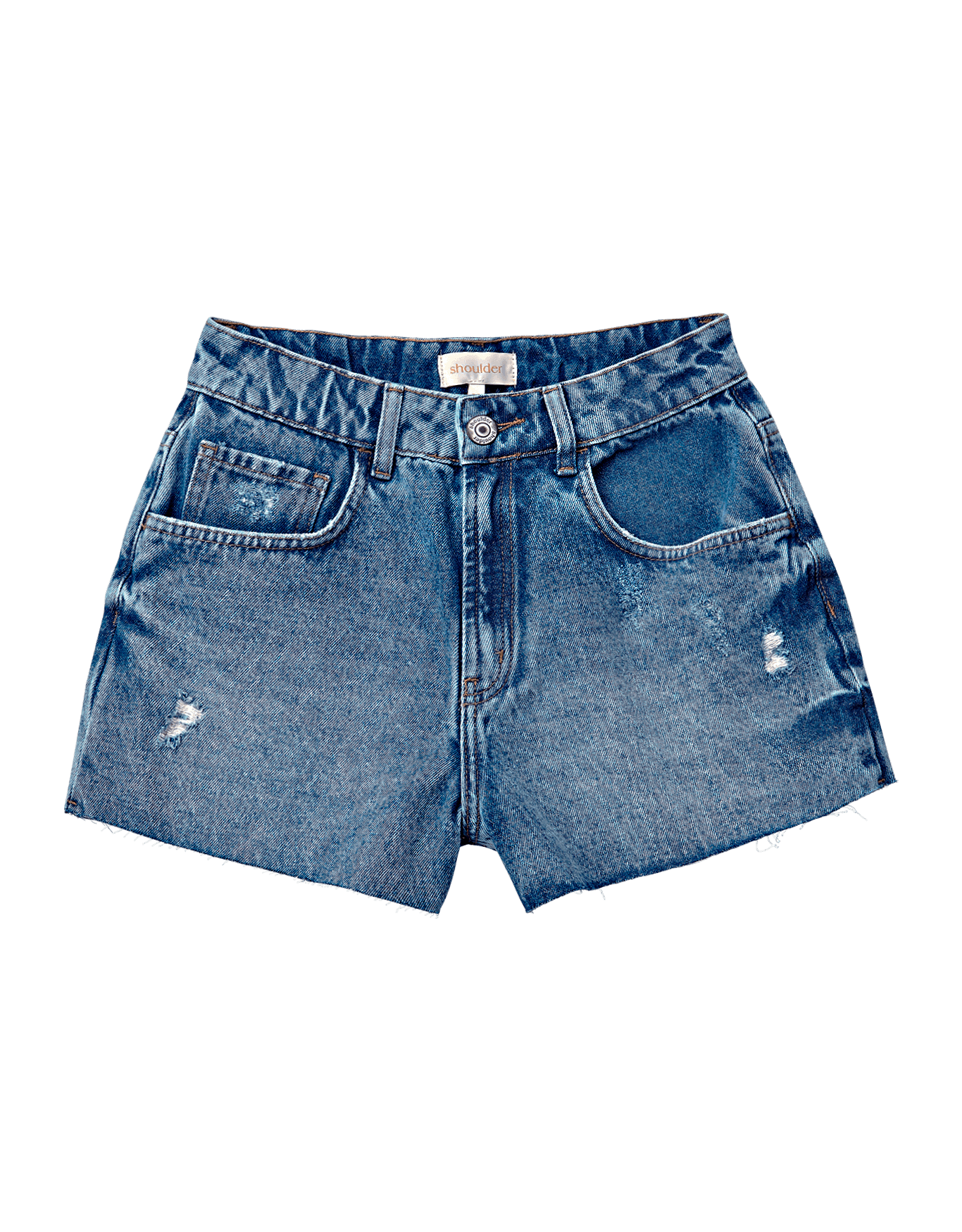 Shorts Jeans Médio Barra à Fio