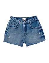 Shorts Jeans Médio Barra à Fio